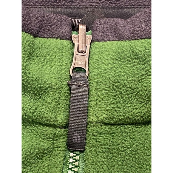 North Face Boys Large Green Black Sweater Full Zip Front Pockets Vintage Jacket - Picture 4 of 10